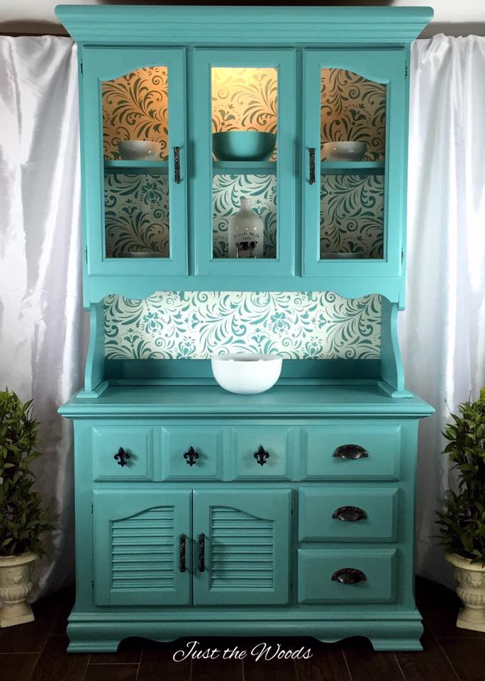 Custom Sea Foam China Cabinet