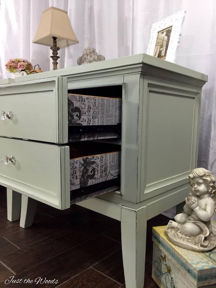 Shabby chic nightstands with surprise drawers