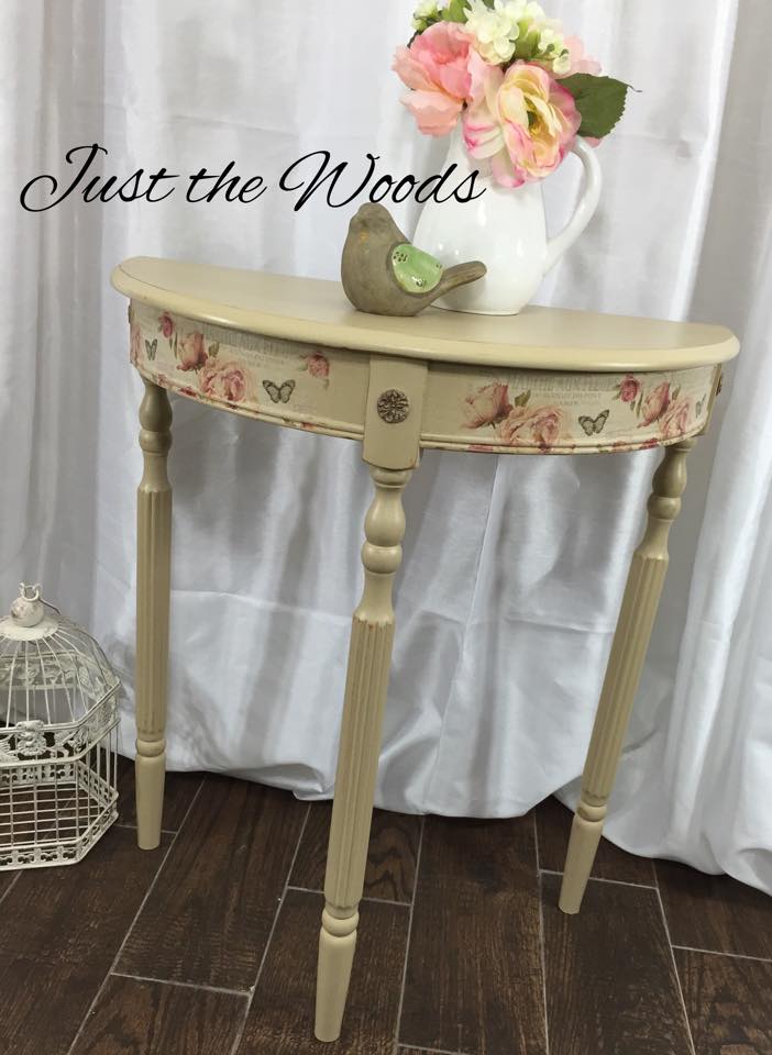 dainty cream side table $145