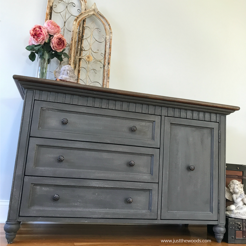 gray-painted-dresser-with-stone-finish