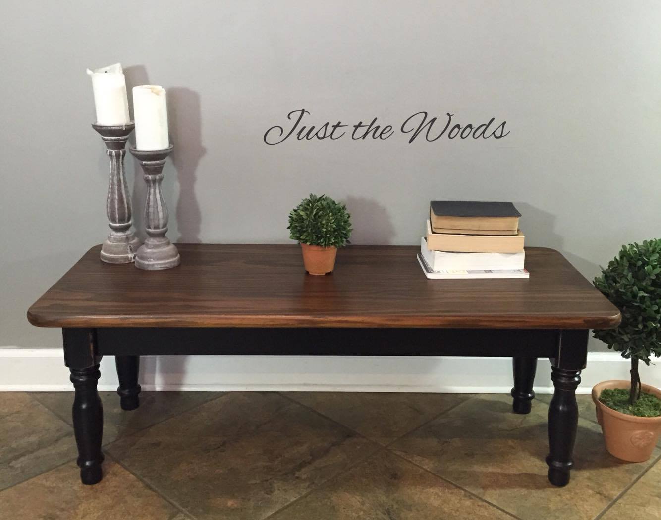 Black, Stain & Wood Grain Coffee Table