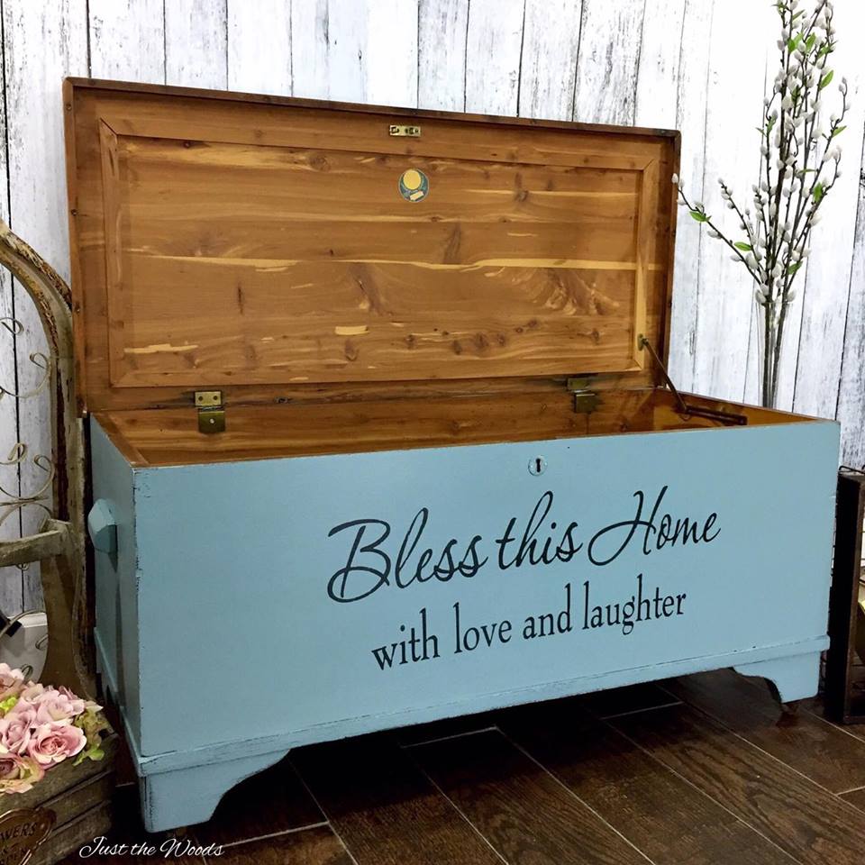 Bless This House Painted Cedar Chest