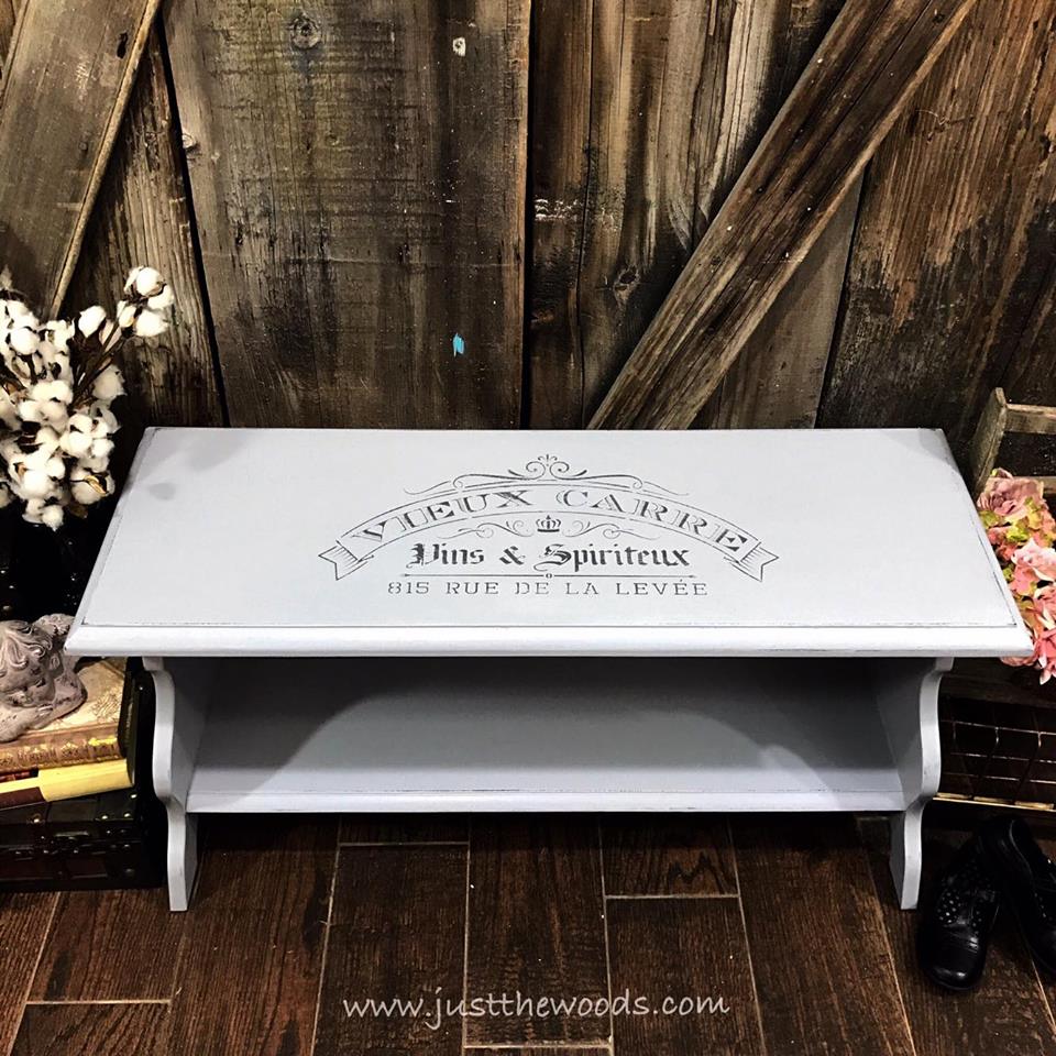 Painted Bench with French Stencil