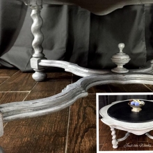 Stone, Wood & Barley twist leg table