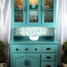 Custom Sea Foam China Cabinet