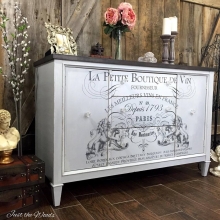 French Image transfer on Cloudy Gray buffet