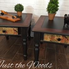 Shabby Black end tables $250