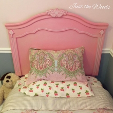 Pink and white headboard
