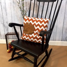 Vintage Rocking Chair Painted Black Distressed