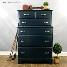 Vintage Navy Blue Painted Dresser