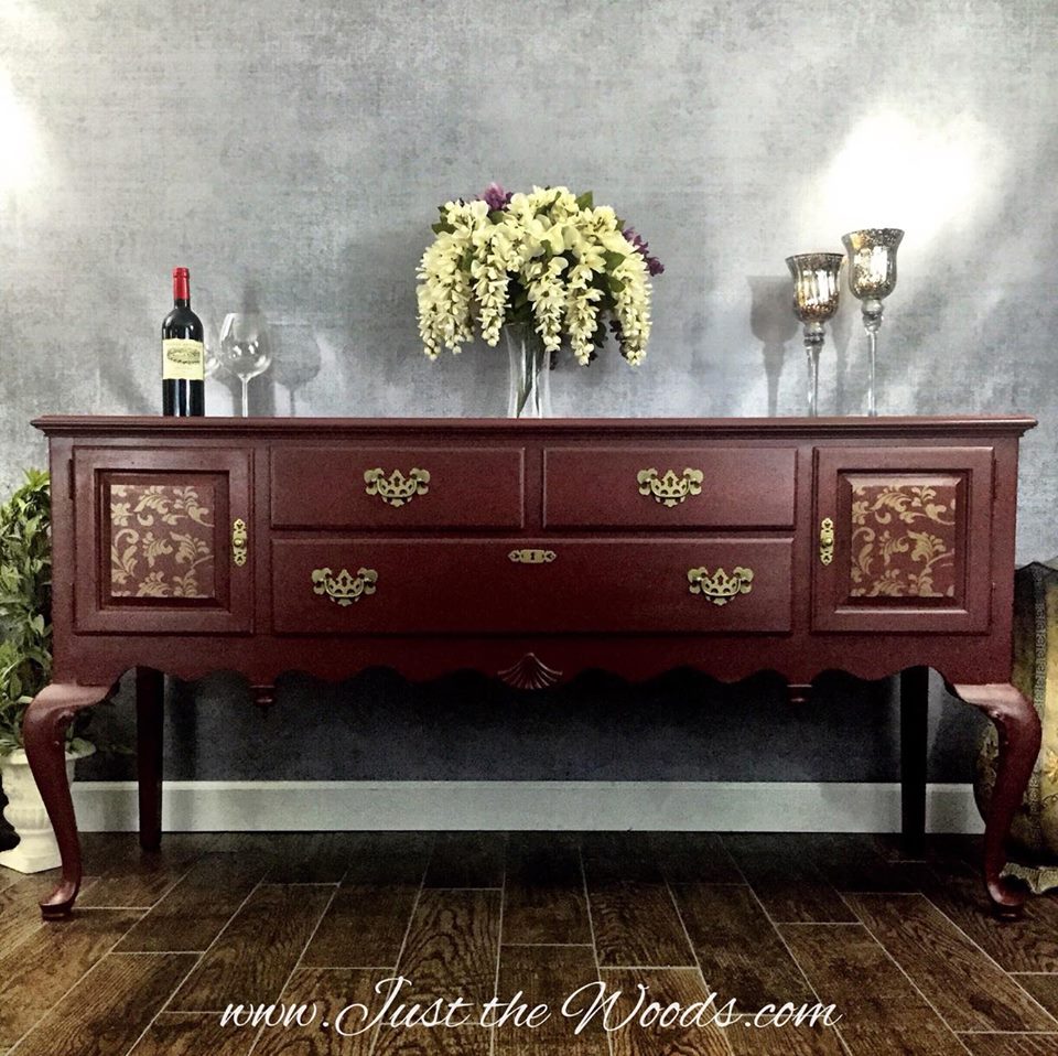 Majestic Ethan Allen Cranberry buffet 