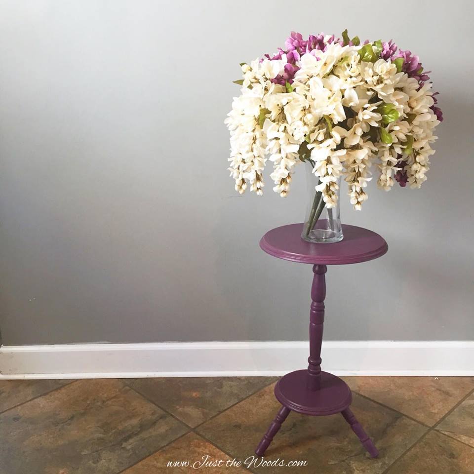 Purple Painted Plant Stand