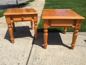 unfinished pine end tables, painting pine furniture