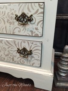 shabby chic dresser, chalk paint, painted furniture, painted dresser, stencil on furniture