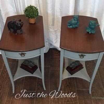 Painted Mahogany Tables with Stain Tops