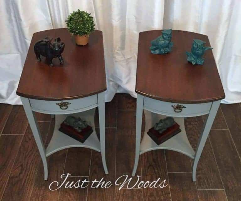 Painted Mahogany Tables with Stain Tops