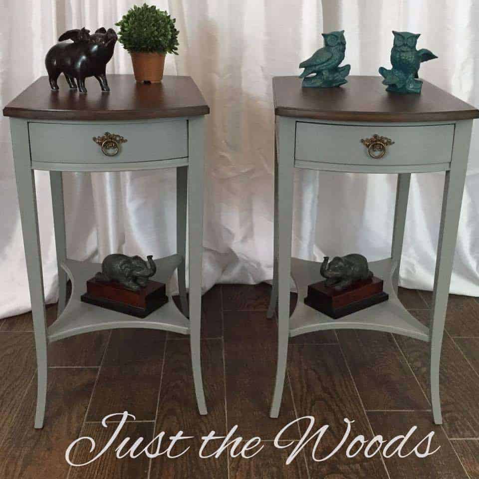 chalk paint, gray paint, painted tables, vintage, antique, wood grain