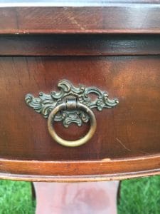 Mahogany tables, vintage hardware, original hardware