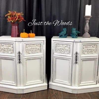 shabby chic, new york, white distressed, vintage tables, just the woods