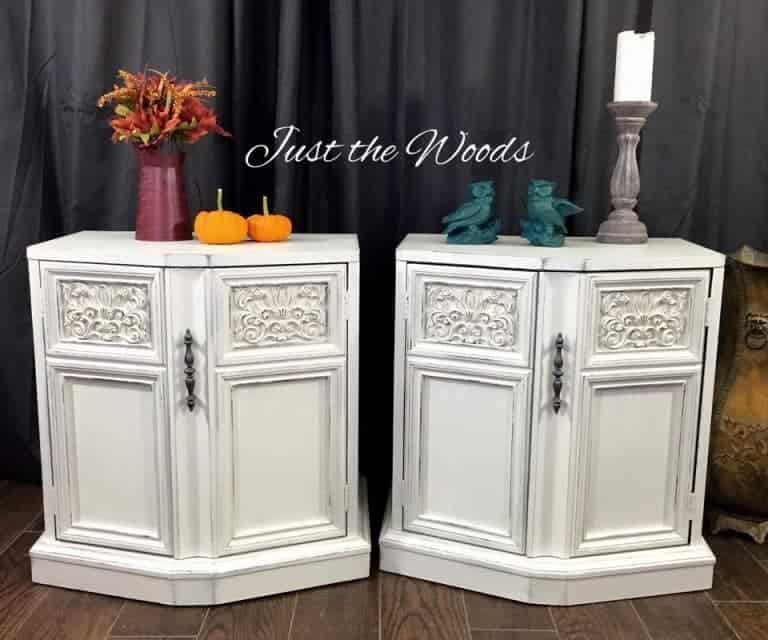shabby chic, new york, white distressed, vintage tables, just the woods