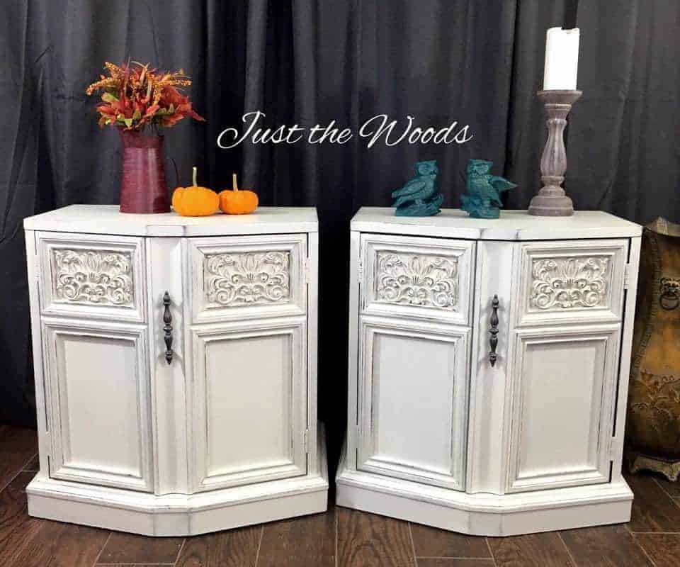 Vintage white online end table