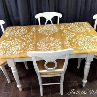 Darling Damask Stenciled Dining Room Table