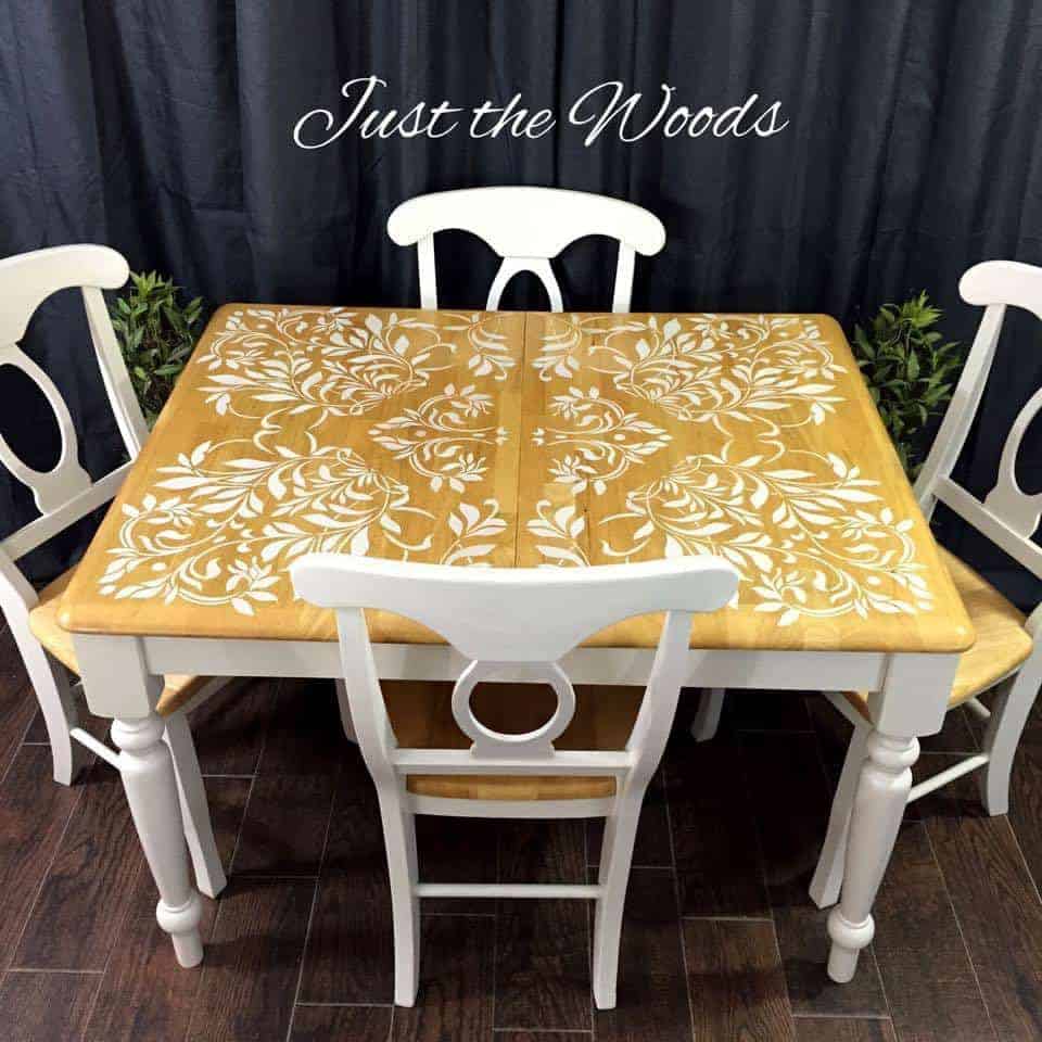 Darling Damask Stenciled Dining Set by Just the Woods