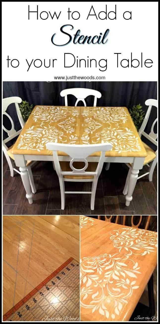 Darling Damask Stenciled Dining Room Table by Just the Woods