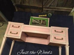Painted Vintage Vanity by Just the Woods vintage vanity, elegant vanity, staten island, painted furniture, chalk paint