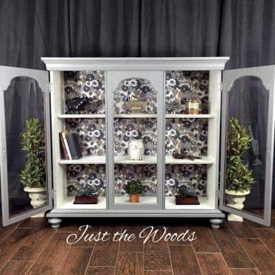 add feet to furniture, curio cabinet, vintage furniture, decoupage