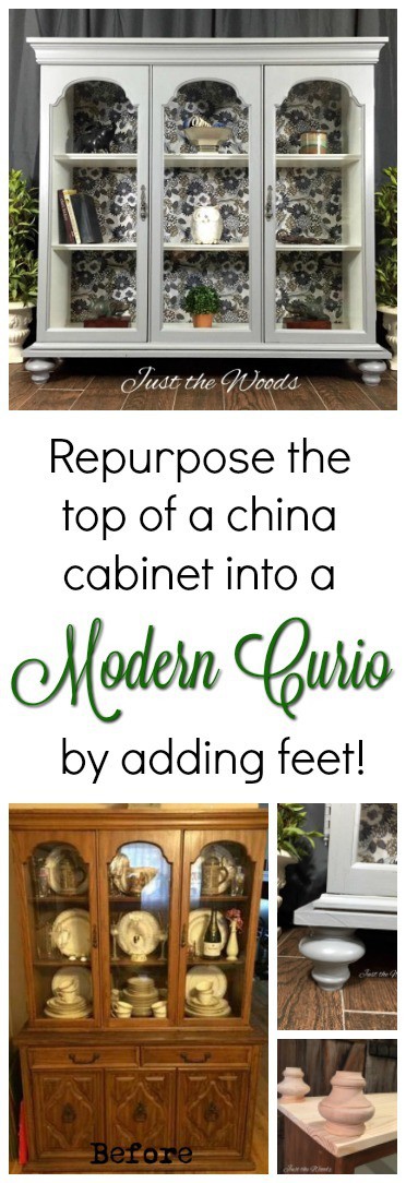 china cabinet to curio cabinet, diy, add feet to furniture, vintage furniture