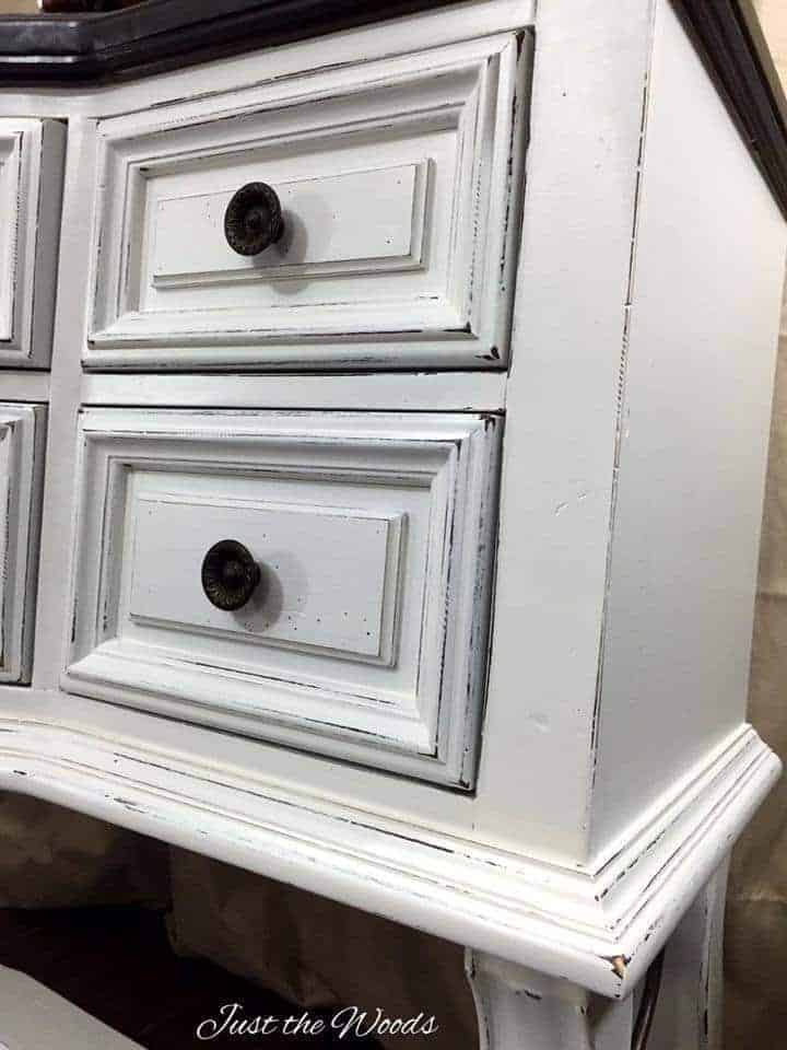 Distressed white painted furniture