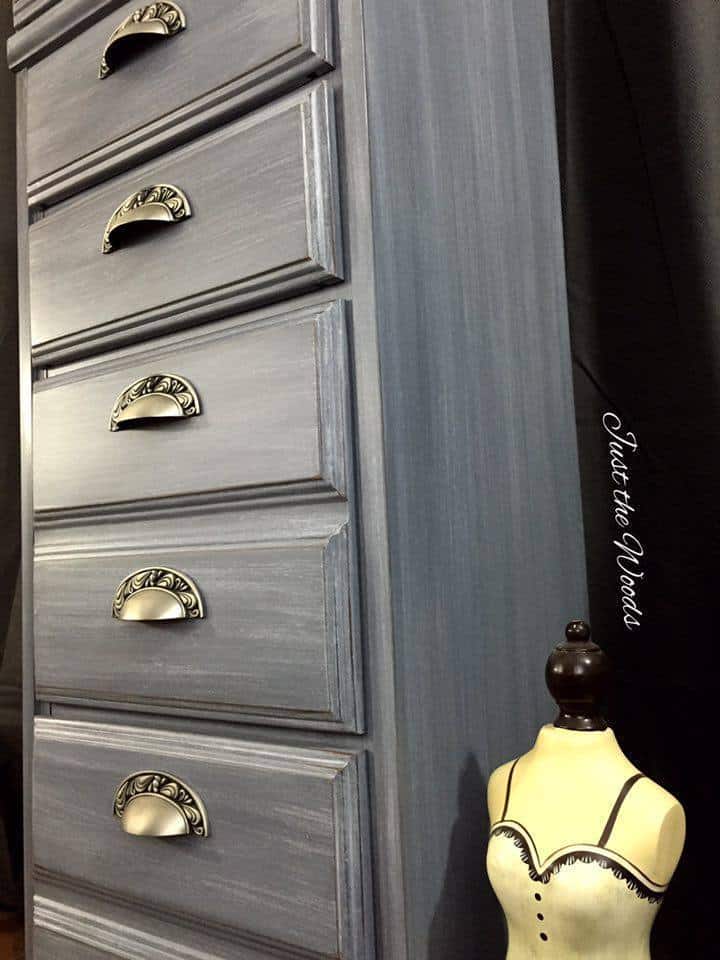 Vintage Lingerie Chest Hand Painted Layered Shades of Gray