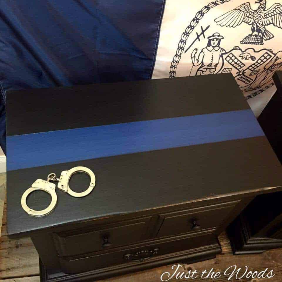 Thin Blue Line Painted Tables