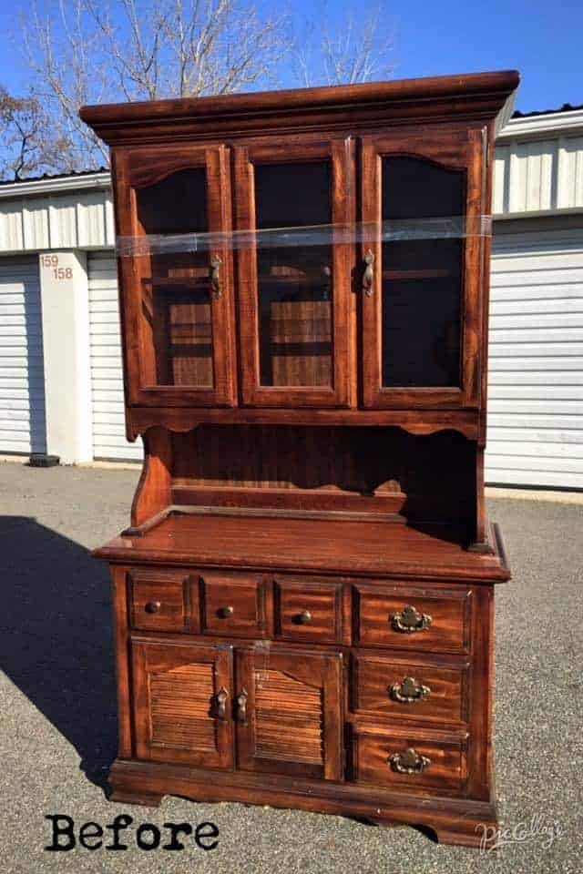 vintage china cabinet, unfinished china cabinet, vintage furniture, staten island