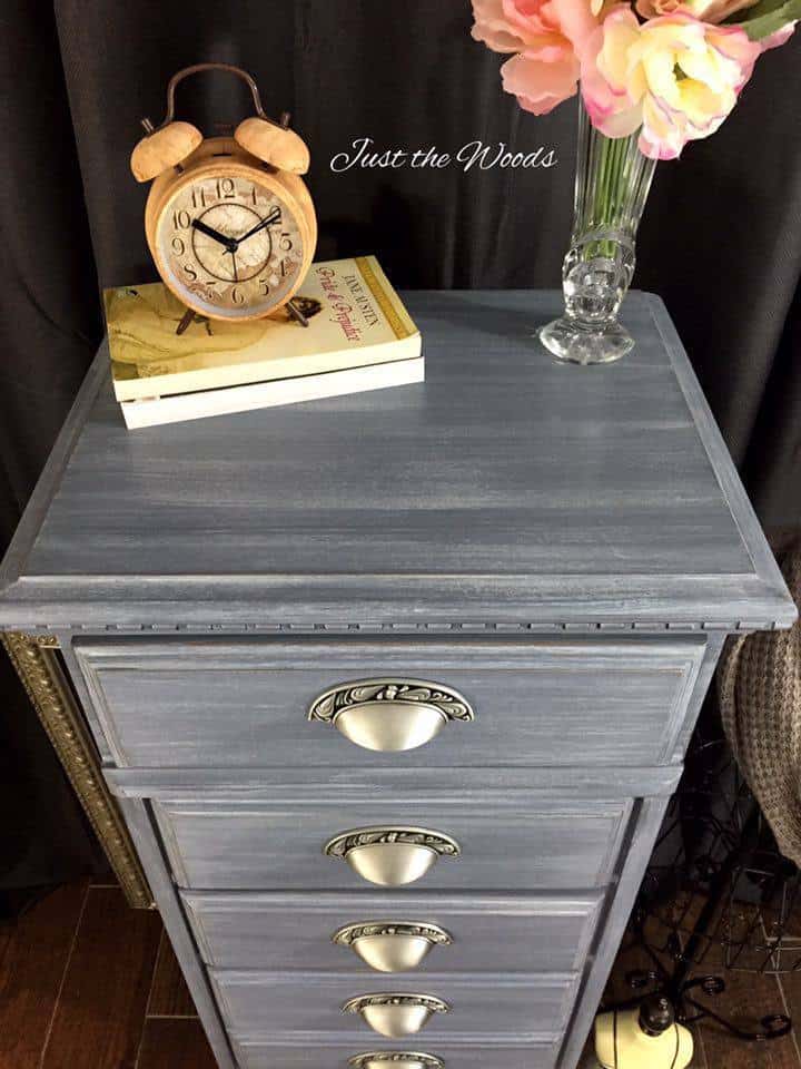 Gray painted chest, lingerie chest, layered paint, chalk paint, gray paint, staten island