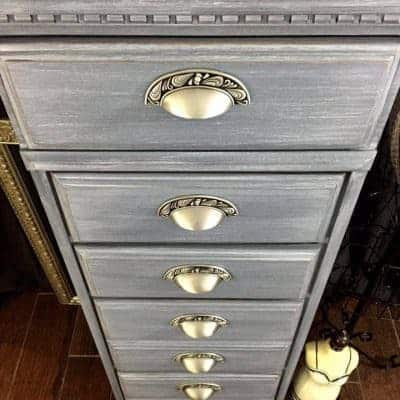 lingerie chest, staten island, nyc, painted chest, vintage chest, just the woods, chalk paint