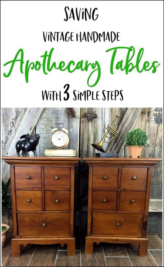 restore old wood, refresh old wood furniture, Revive & Refresh Vintage Apothecary Tables