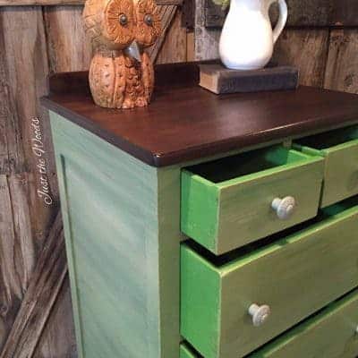 Shades of Green Painted Lingerie Chest