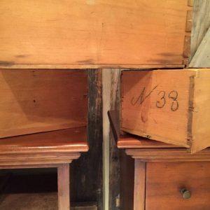 antique handmade tables, nailed dovetail joints, vintage wood tables