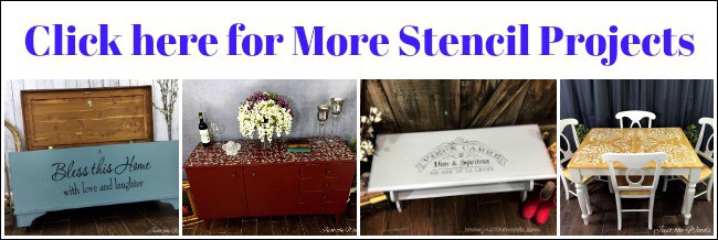 stencil projects, stencil on painted furniture