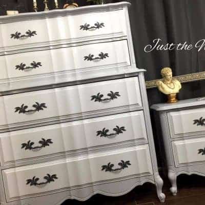 French Provincial Painted Dresser Set in Gray Two Tone