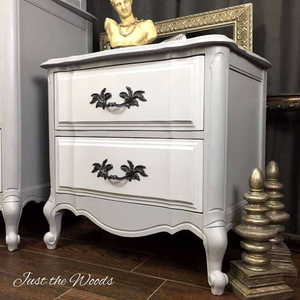 french provincial chest, painted gray, two tone, painted dresser, painted french provincial dresser