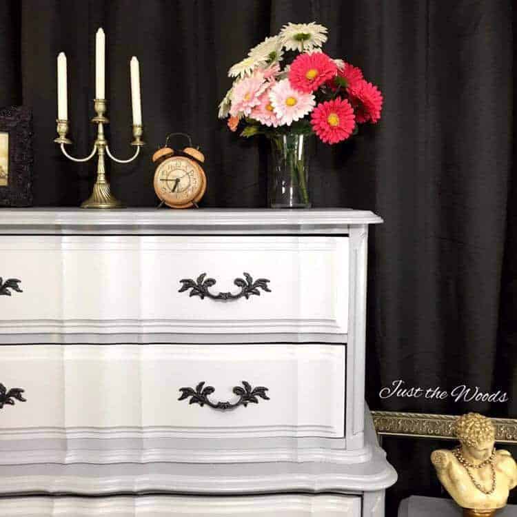 two toned painted furniture, french provincial painted dresser