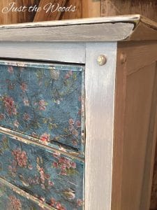 weathered lingerie chest, painted furniture, just the woods, staten island, nyc, vintage, lingerie chest, birds and blooms