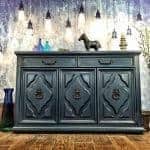 Vintage Painted Blue Buffet