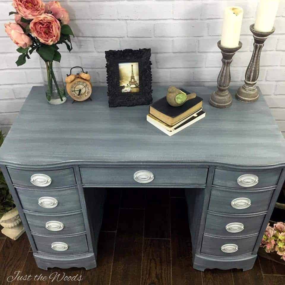 Shabby Chic Desk hand painted in Layers of Grays