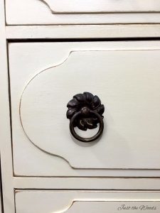 vintage hardware on painted furniture