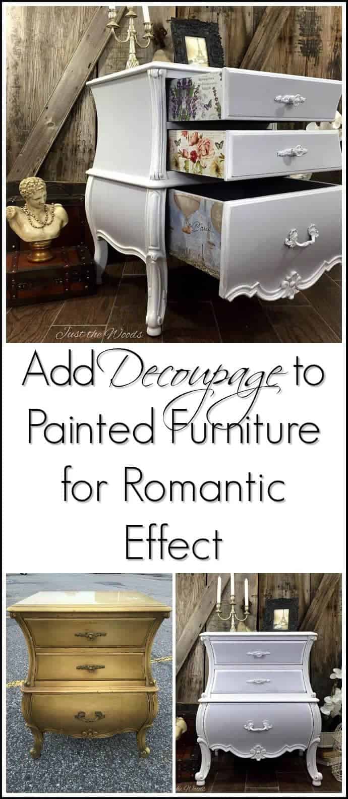 decoupage-painted-furniture, bombe chest, bombay