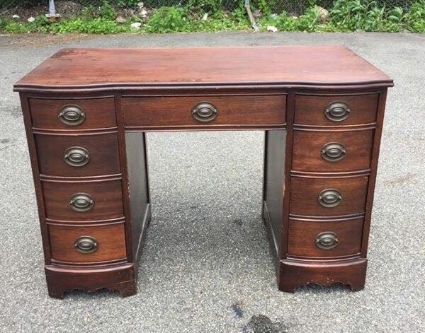Shabby Chic desk makeover, shabby chic desk, unfinished desk, vintage desk